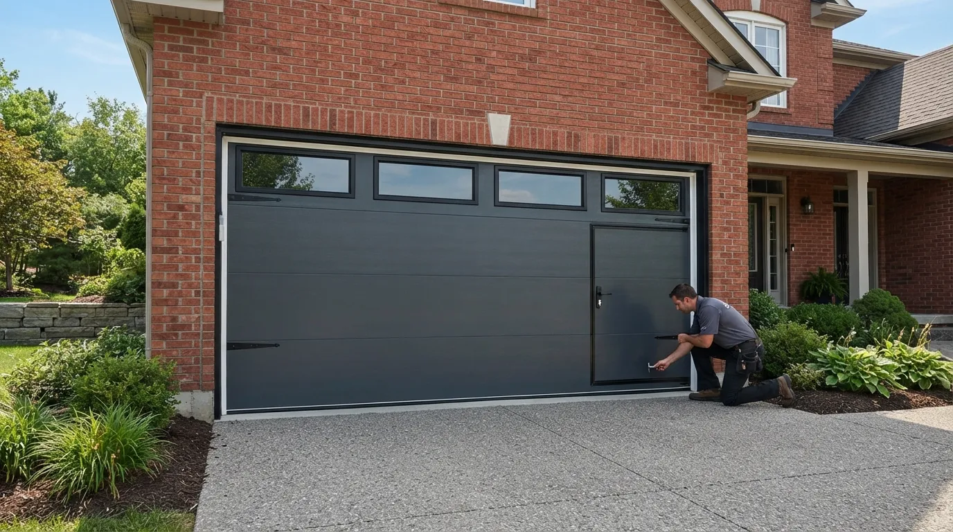 New residential garage door installed on a Boone North Carolina home